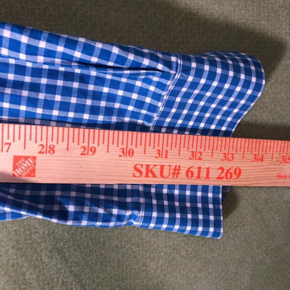 Banana Republic Button Down Shirt Mens M Blue Gingham Soft Wash Standard Fit